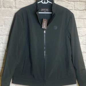 Michael Kors Zipper Front Jacket Black Sz L Mens